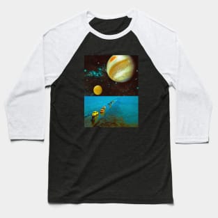 Infinite Sea - Space Collage, Retro Futurism, Sci-Fi Baseball T-Shirt